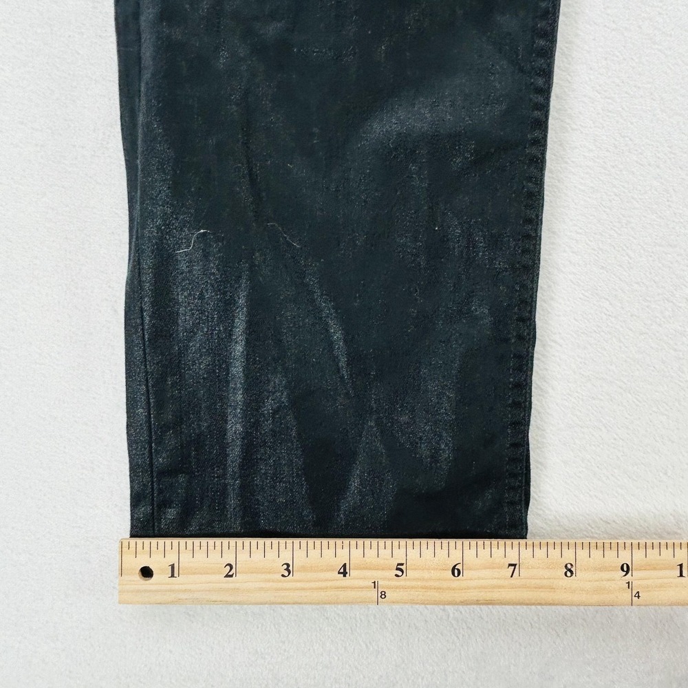 GAP Jeans Womens 12 Tall Black Vintage Slim Mid Rise Coated Denim Stretch Shiny - Picture 4 of 16